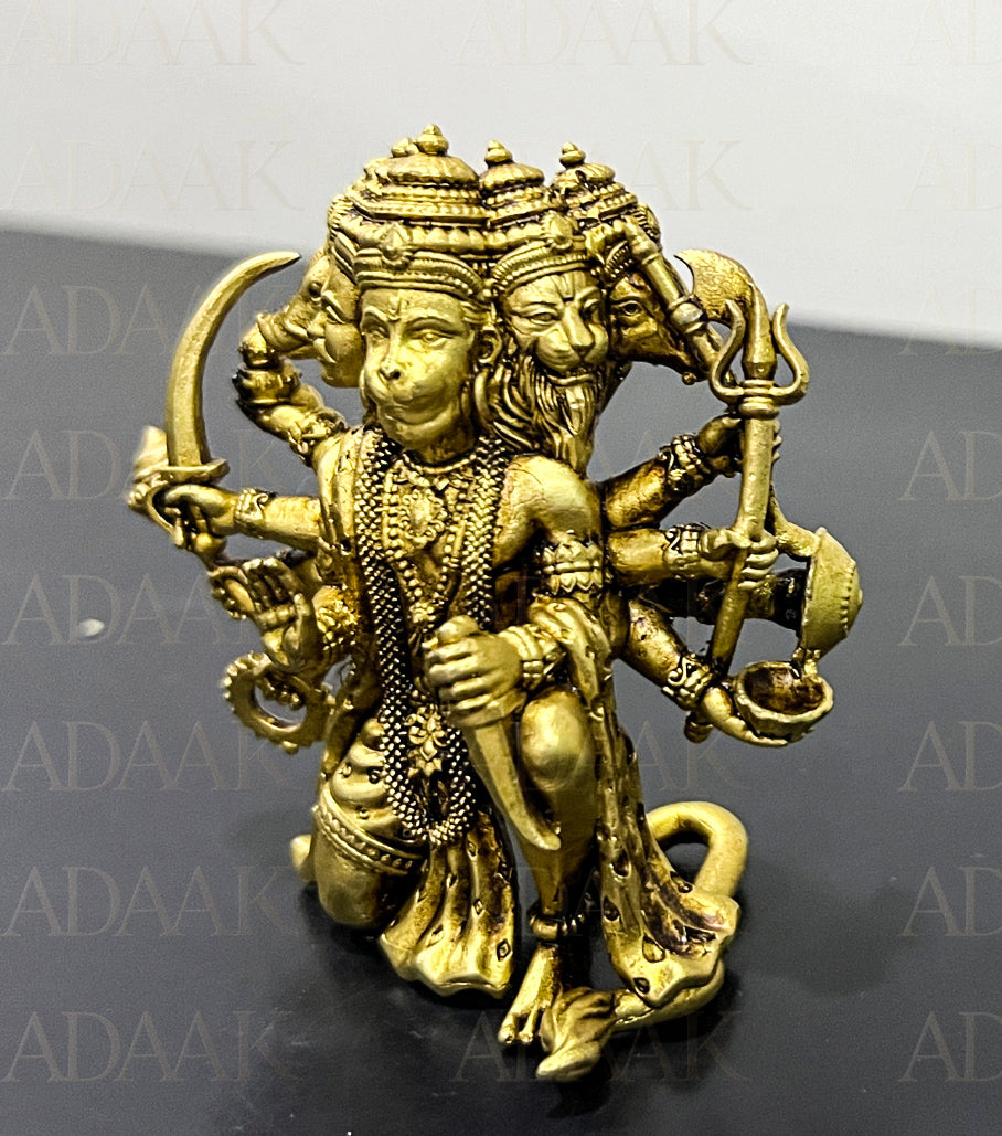 Adaak's Panchmukhi Hanuman Brass Idol – The Divine Protector