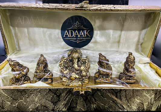 Adaak's Brass Panchayatana Idol Set of 5