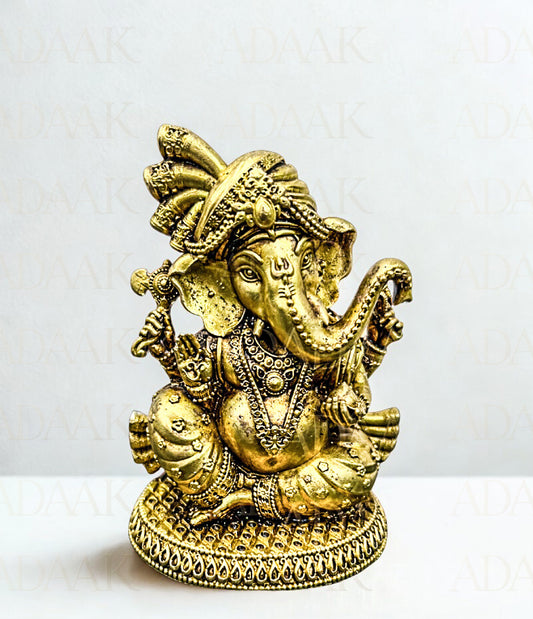 Adaak's Rajamukuta Brass Ganesha – Lord of Auspicious Beginnings