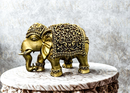 Regal Brass Elephant – Symbol of Strength and Prosperity