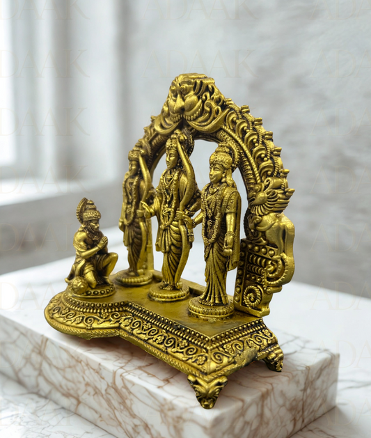 Brass Ram Darbar Statue | Lord Rama, Sita, Lakshman & Hanuman Idol