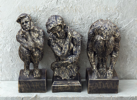 Adaak's Abstract 3 Men Figurine Set – Decorative Table Accent