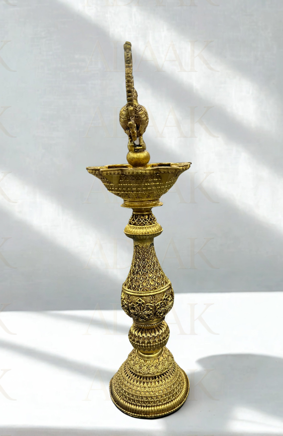 Brass Mayur oil stand