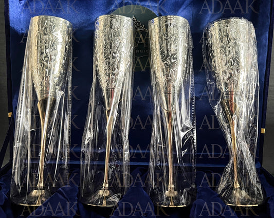Brass Champagne Glass Set