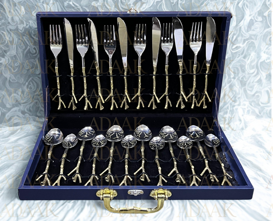 Adaak NatureArc Brass CutlerySet (24pc Set)