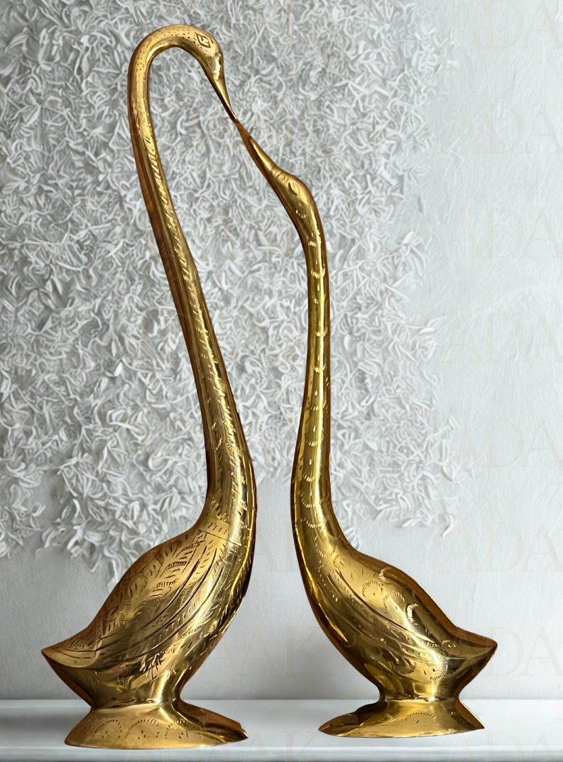 Brass Swan Couple