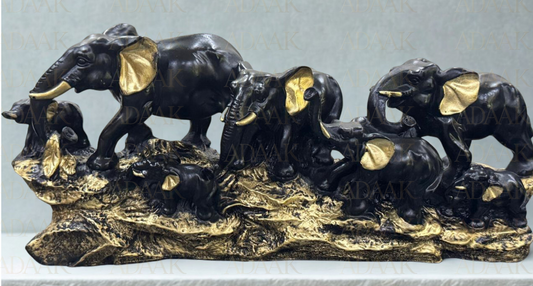 Adaak's Majestic Elephant Family Showpiece – Symbol of Strength & Unity