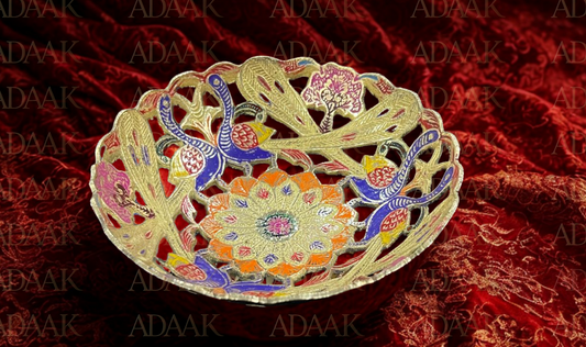 Peacock Design Brass Pooja Thali