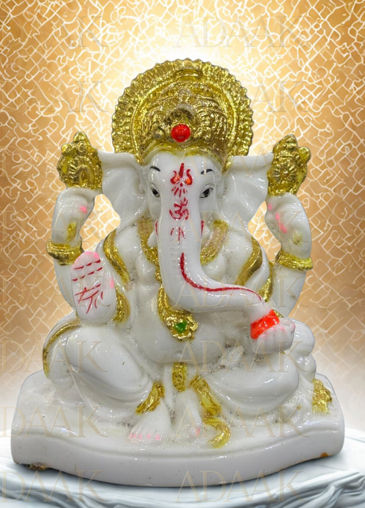 Adaak's Divine Lord Ganesha Idol – Vighnaharta Decorative Murti for Home & Office