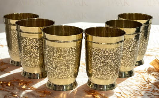 Pratibha Brass Glass Set (set of 6 Pcs)