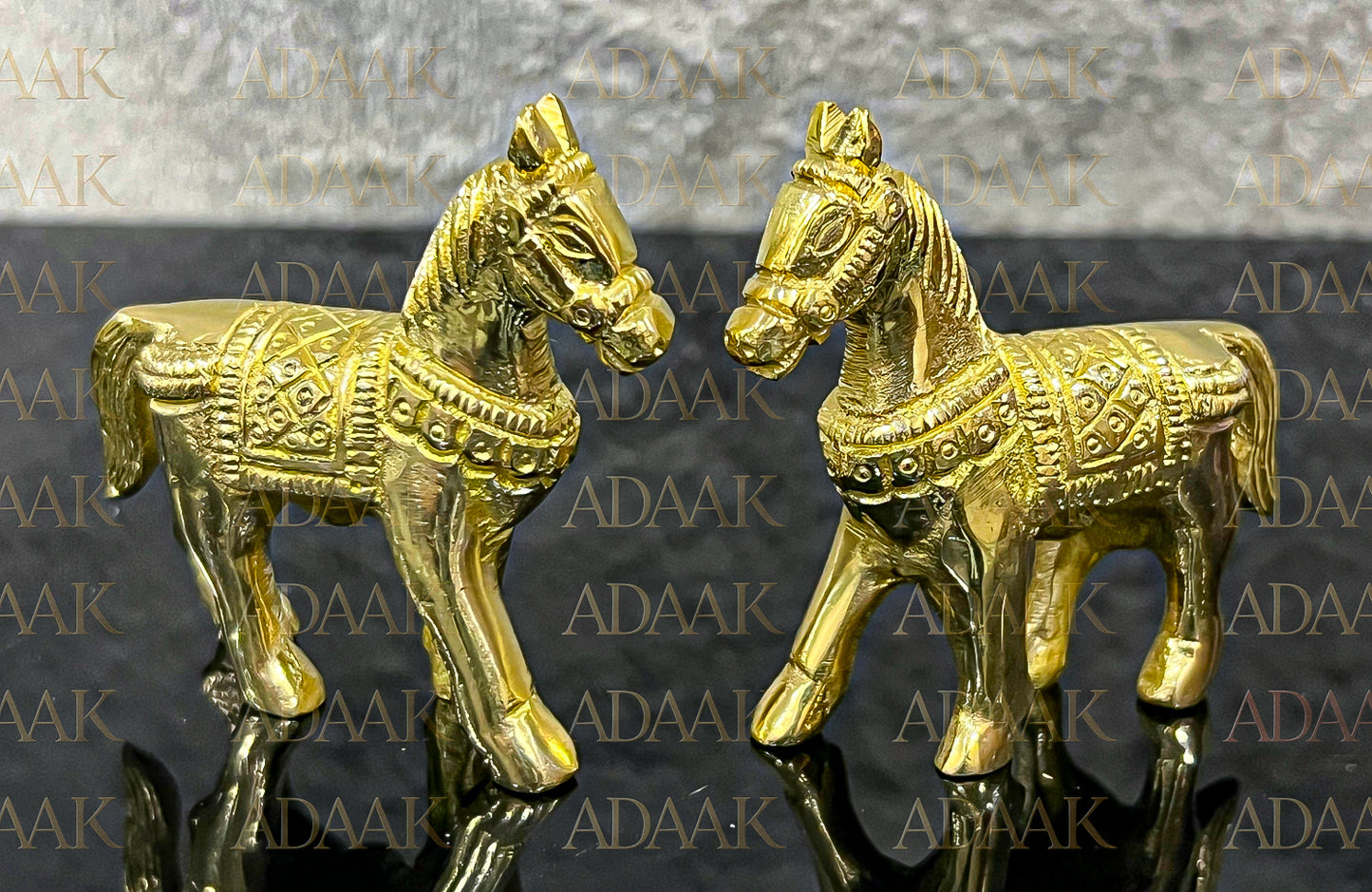 Brass horse pair of 2