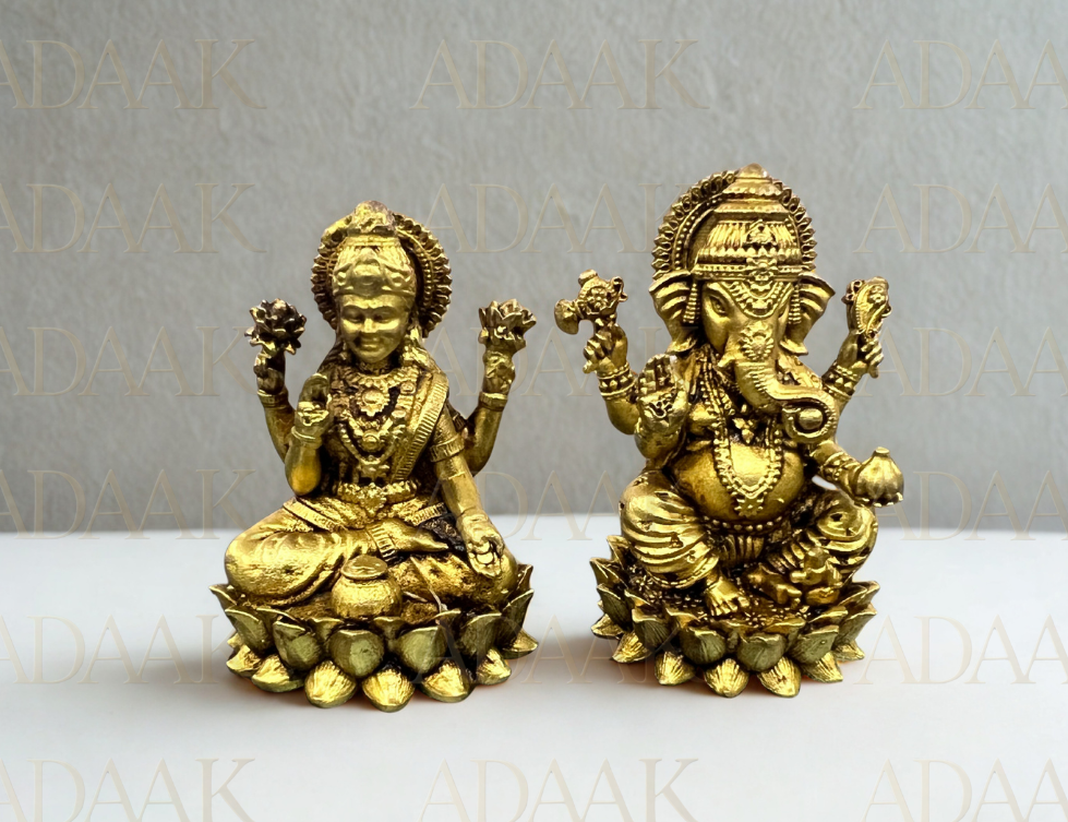 Lakshmiji and ganeshji on lotus
