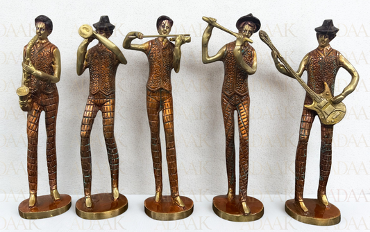 Adaak's Surtaal Brass Standing Musicians – Set Of 5