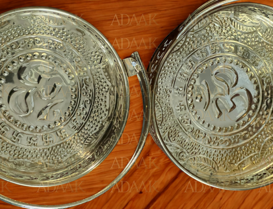 Brass Pooja Basket – Traditional Spiritual Essentials Holder (set of 2)
