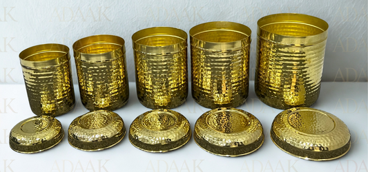 Adaak Hammered Khazana Dabba (set of 5)