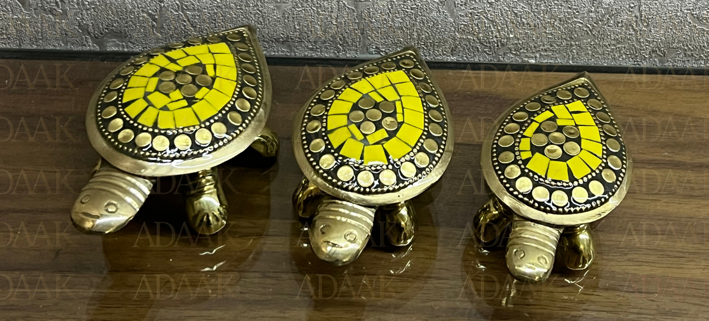 Brass Tortoise Set Of 3