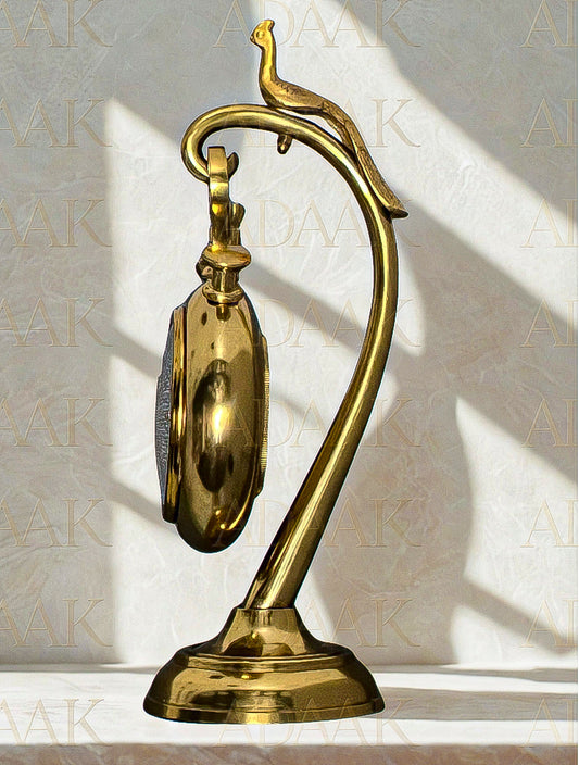 Adaak's Morghadi - Brass Peacock Table Watch - Timeless Beauty for Your Table