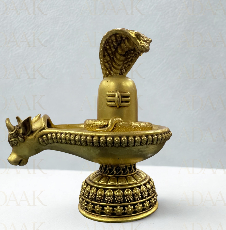 brass shivling detailed