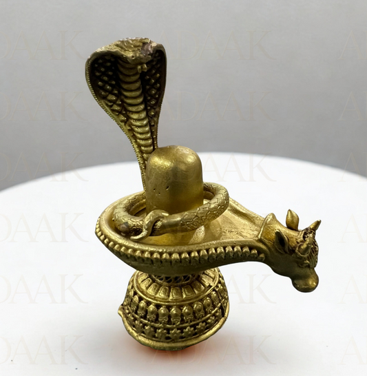 brass shivling with naag