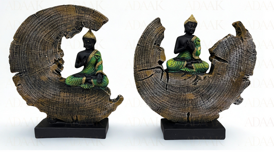 Adaak's Golden Buddha Figurine (Set of 2) – Decorative Spiritual Accent