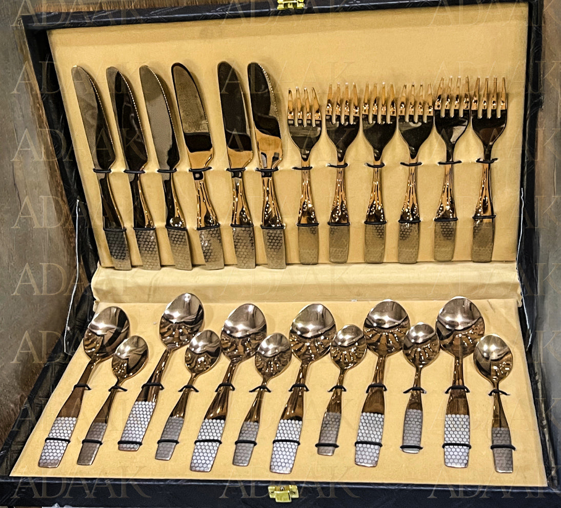 Rosé Luxe Cutlery Set (24pc) - Rosegold Finish – Dine With Distinction