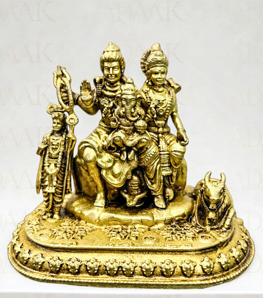 Adaak's Shiv Parivar Brass Idol – Symbol of Divine Unity & Blessings