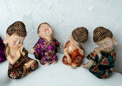 Miniature Zen Buddha Figurines - set of 4