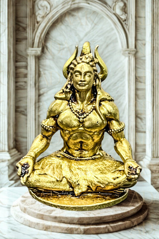 Adaak's Meditative Shiva Brass Idol – Embodiment of Calm & Inner Strength