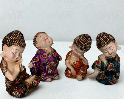 Miniature Zen Buddha Figurines - set of 4