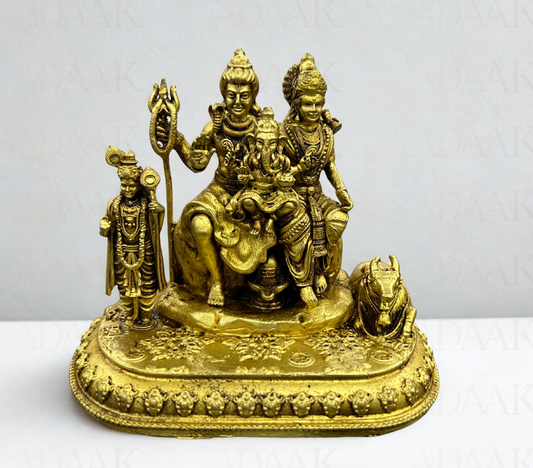 Adaak's Shiv Parivar Brass Idol – Symbol of Divine Unity & Blessings