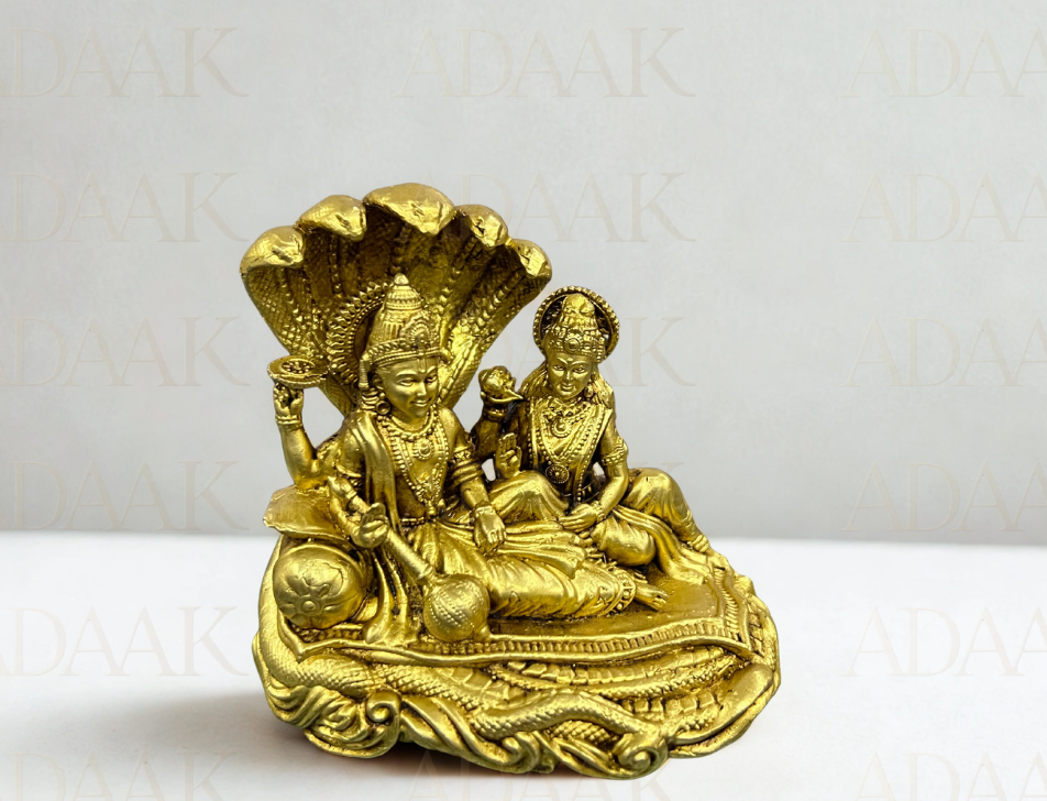 Premium Brass Sheshasayi Vishnu and Goddess Lakshmi Idol