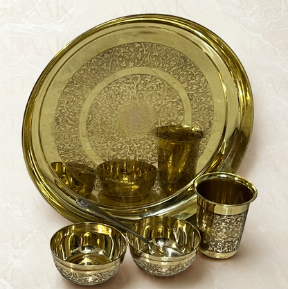 Brass Thali Dinner Set