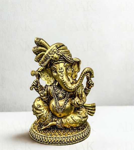 Adaak's Rajamukuta Brass Ganesha – Lord of Auspicious Beginnings