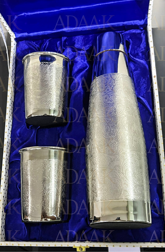 Copper Bottle And Glass Set