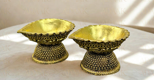Adaak's Padma Brass Diya (Set of 2)
