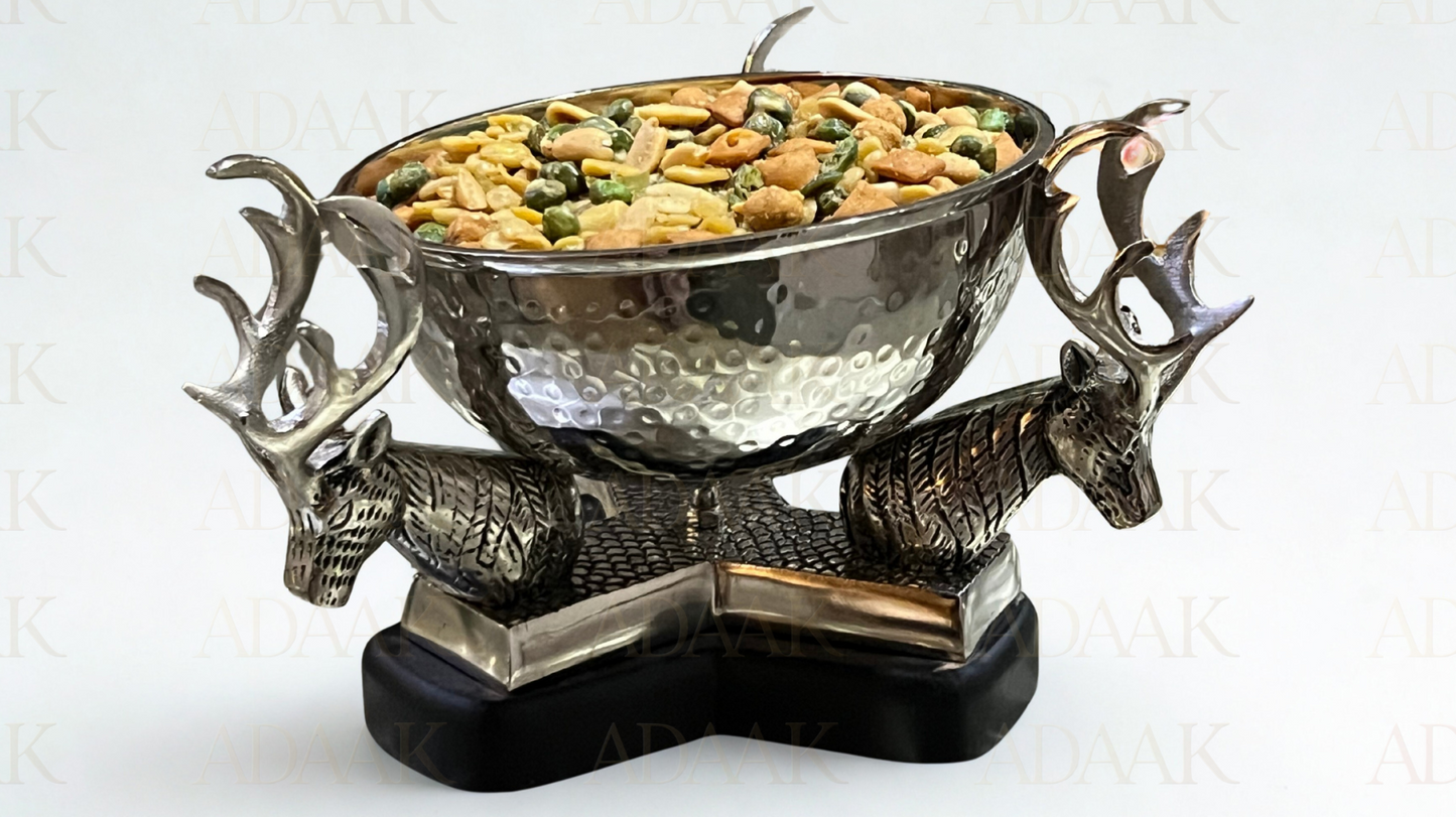 Mystic Deer Bowl – Silver Glow