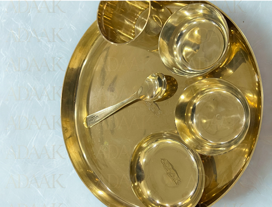 Pure Bronze Kansa Puja Thali Set | 6-Piece
