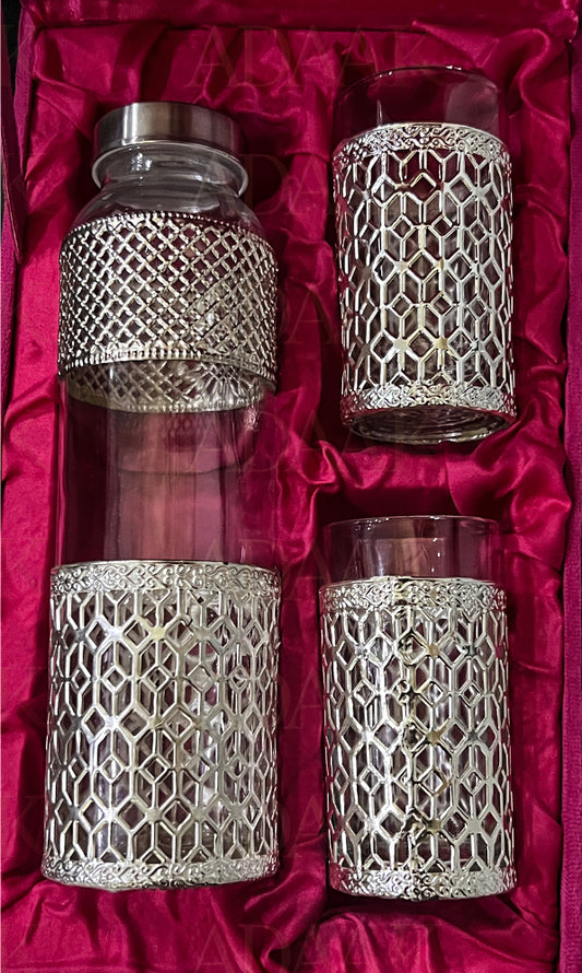 Eterna Hexa Glass & Bottle Set - 3 pc set