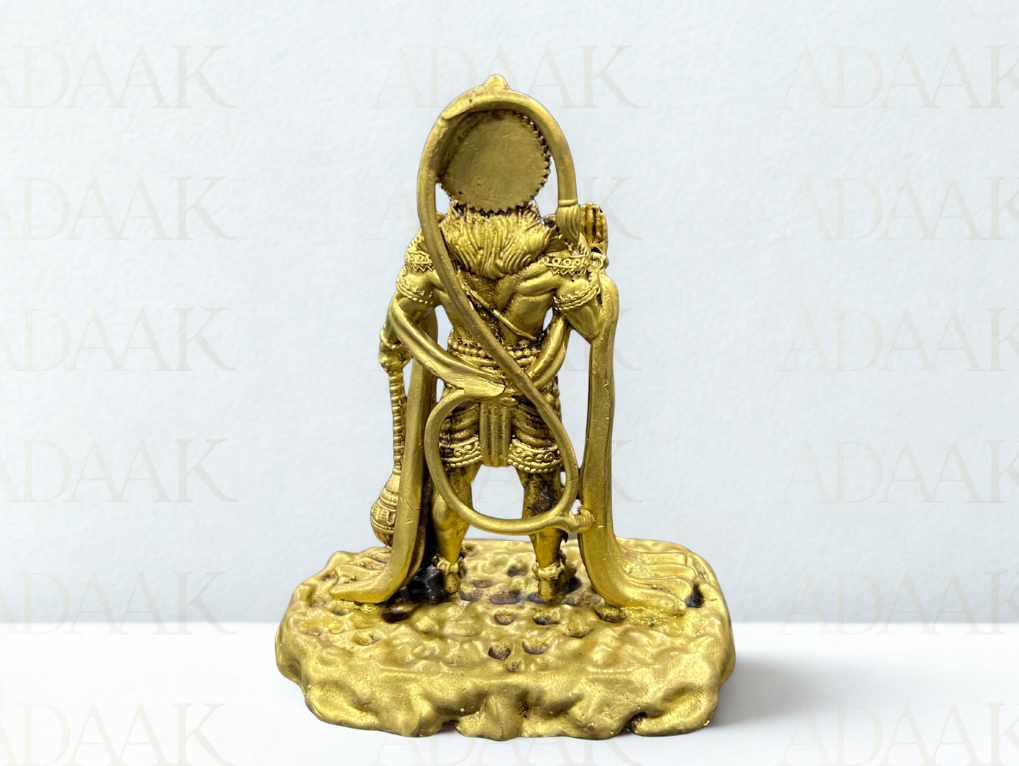 Standing Lord Hanuman Idol with Gada | Brass Finish Statue for Strength & Protection