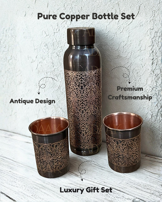 antique bottle set with details