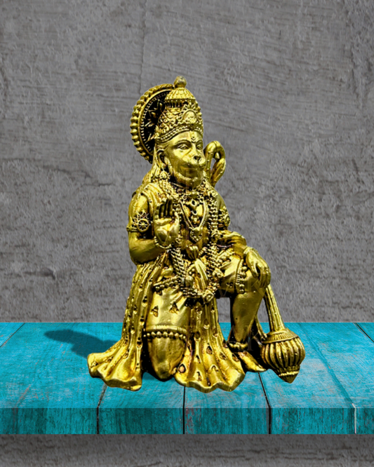 Blessing_Hanuman_Brass_Idol_side_view
