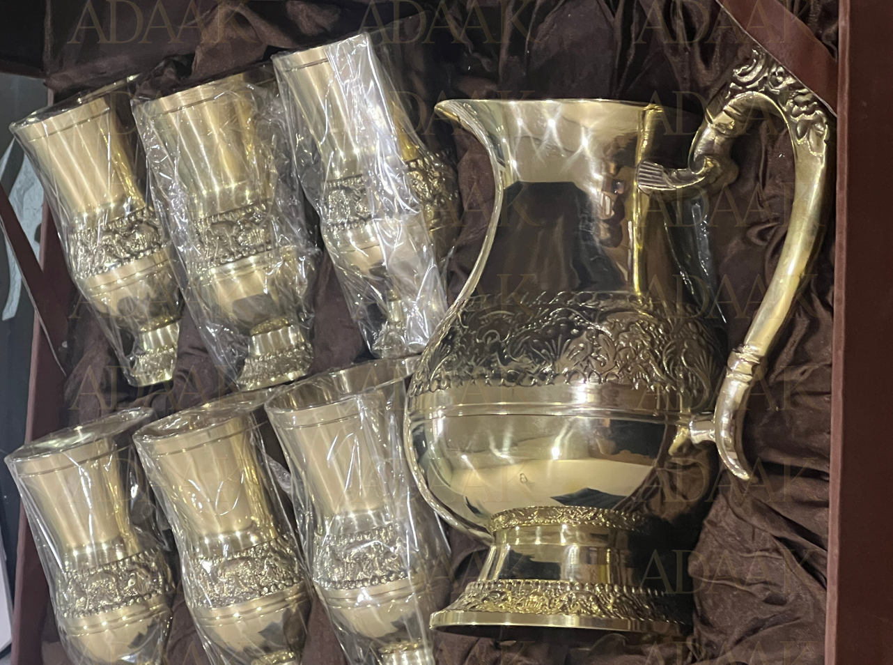 Brass Embossed jug set