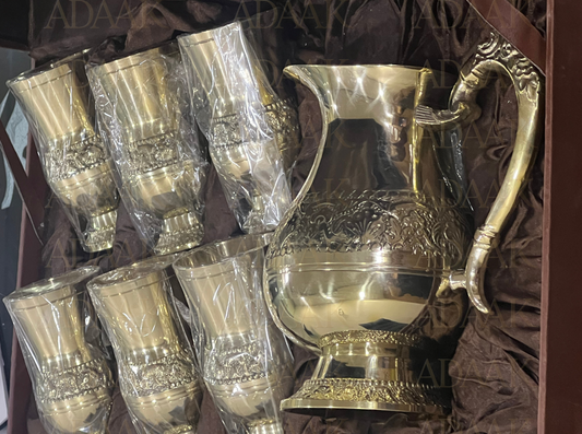 Brass Embossed jug set