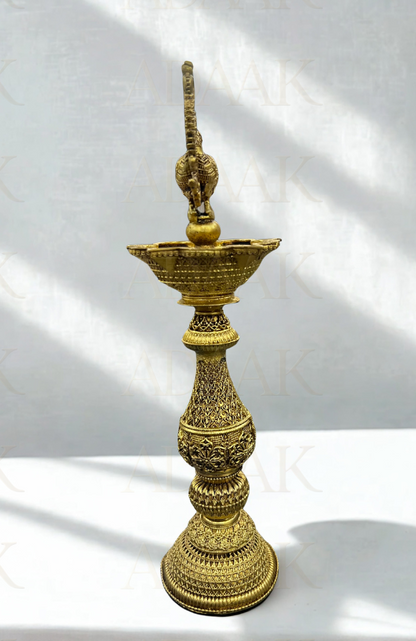 Brass Mayur oil stand