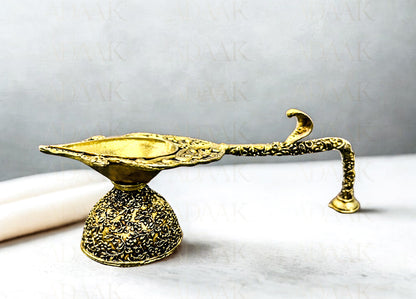Brass Nakshi Peacock Diya