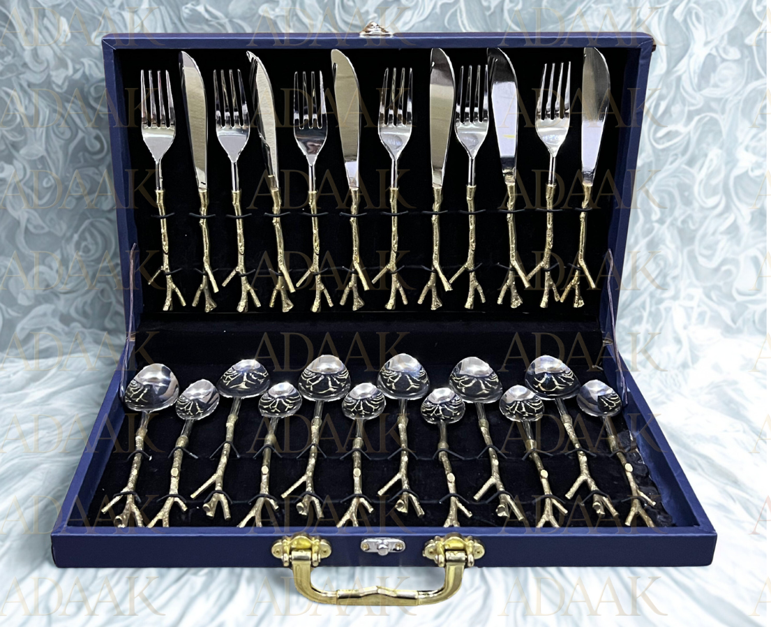 Adaak NatureArc Brass CutlerySet (24pc Set)
