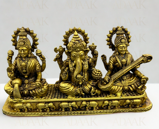 Brass Ganesh Lakshmi Saraswati