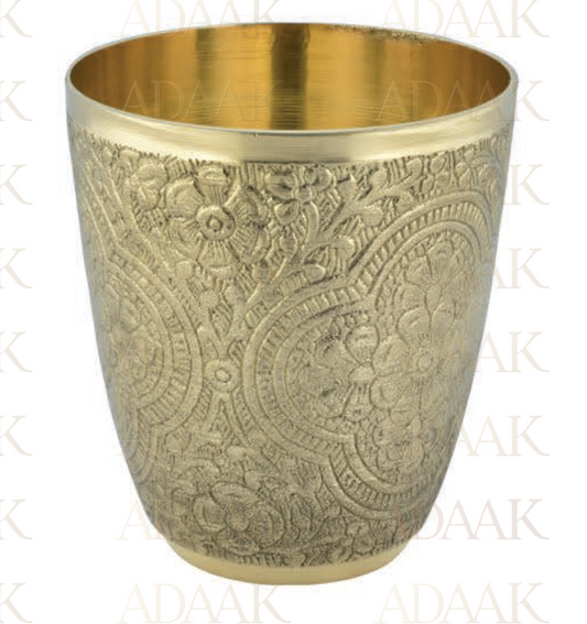 Adaak's Ruhani Brass Glass Set (set of 6 glasses)- Celestial Inspired Drinkware