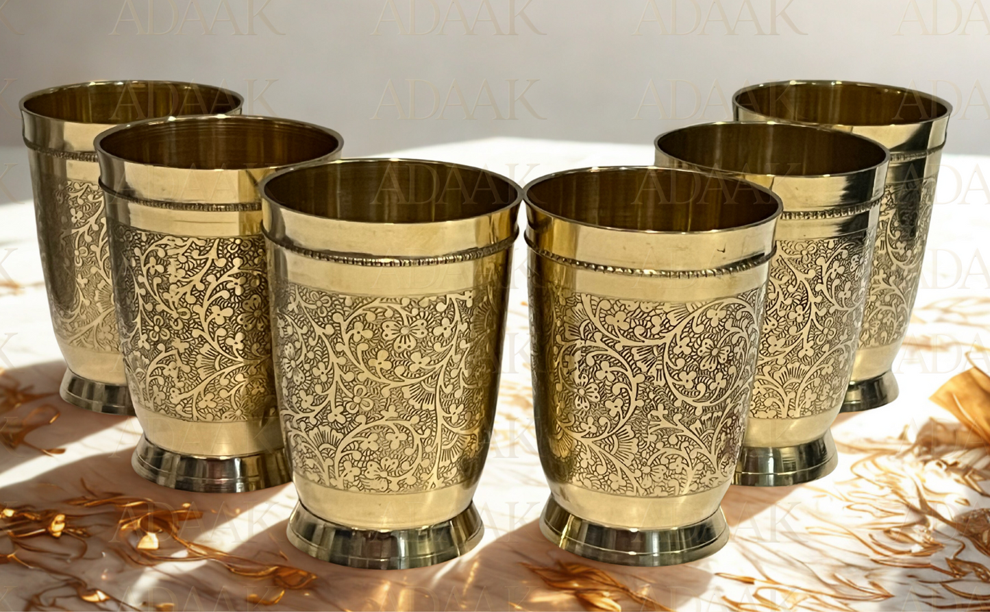 Pratibha Brass Glass Set (set of 6 Pcs)