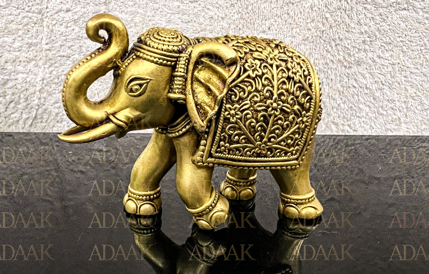 Adaak's Majestic Brass Elephant with Raised Trunk – Symbol of Prosperity & Luck